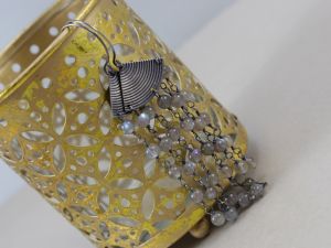 chileart biżuteria autorska labradoryt srebro kolczyki długie łańcuszki